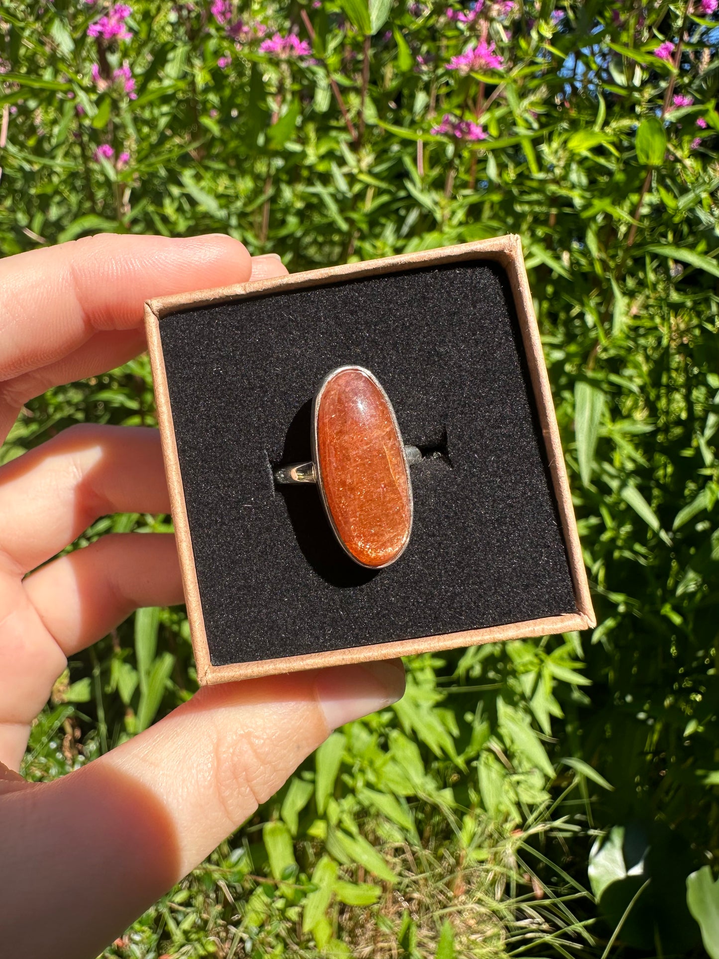Sunstone Ring Size L1/2 (925 Sterling Silver)