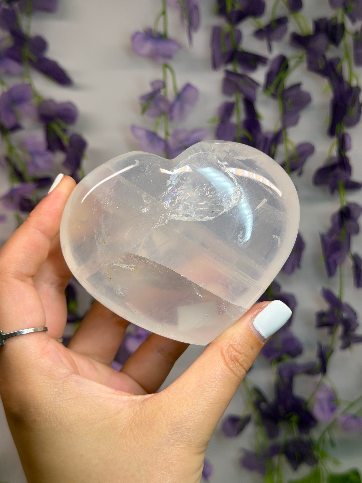 Icy Rose Quartz Heart