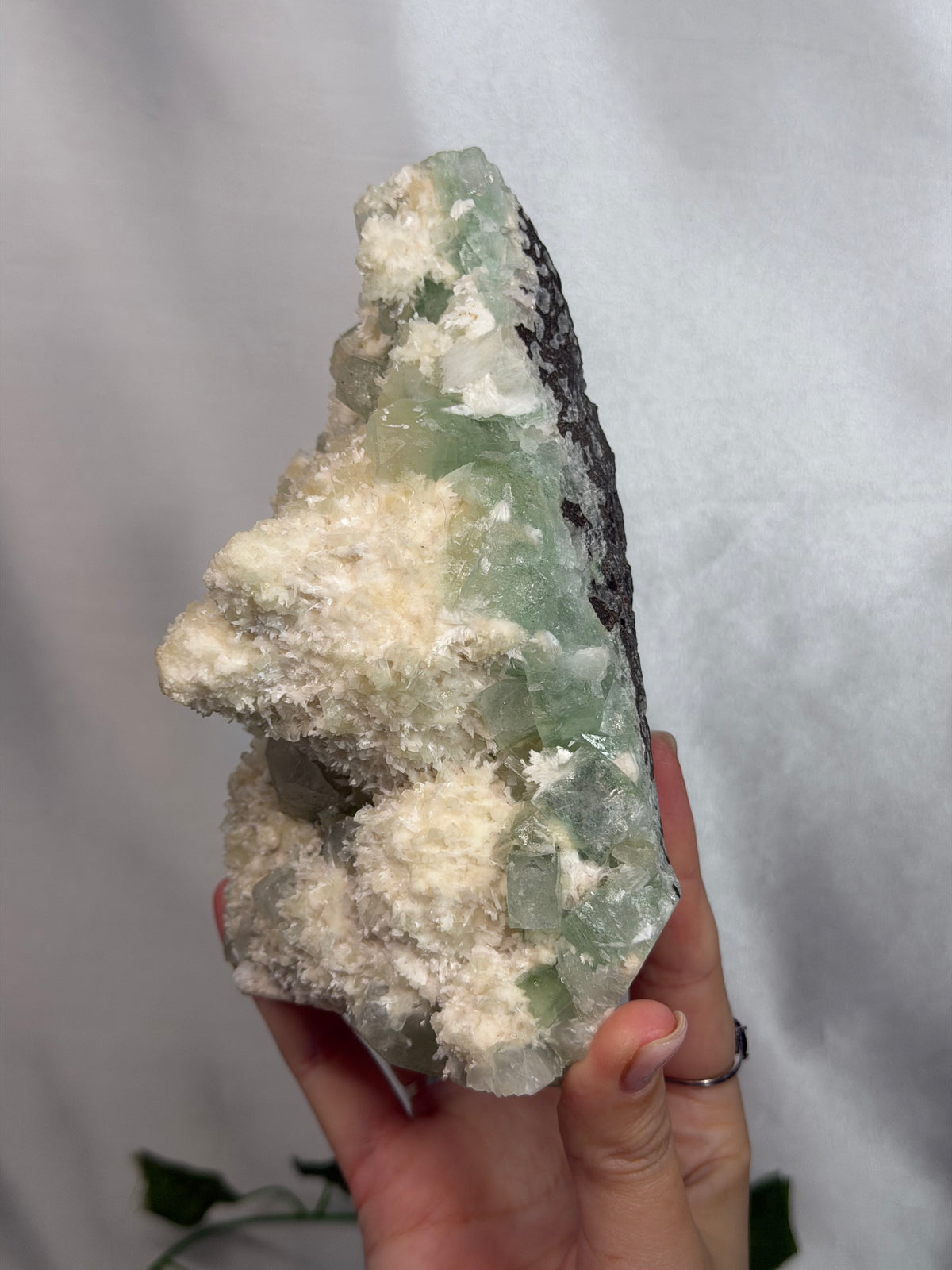 Green Apophyllite & Mordenite Cutbase