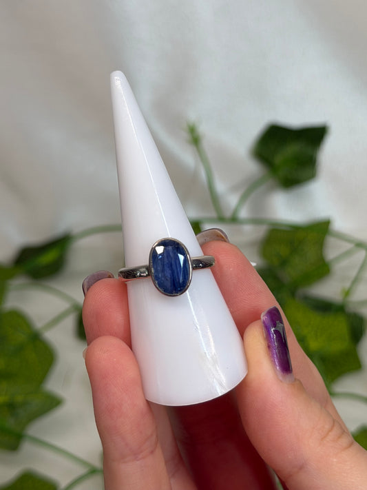 Blue Kyanite Ring Size P (925 Sterling Silver)