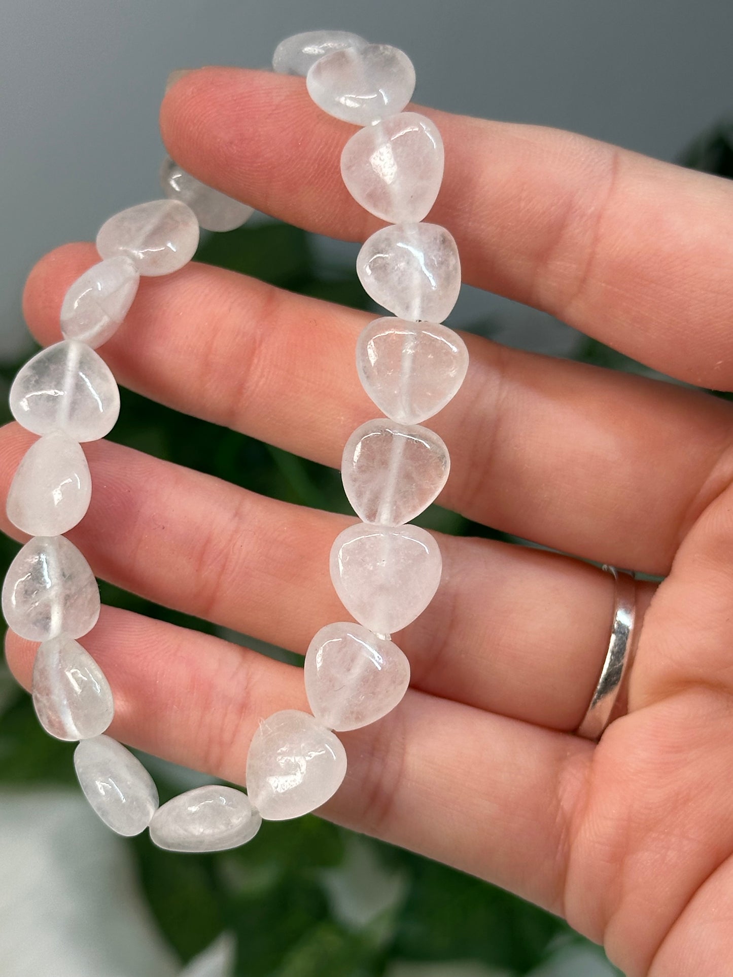 Clear Quartz Heart Bracelet