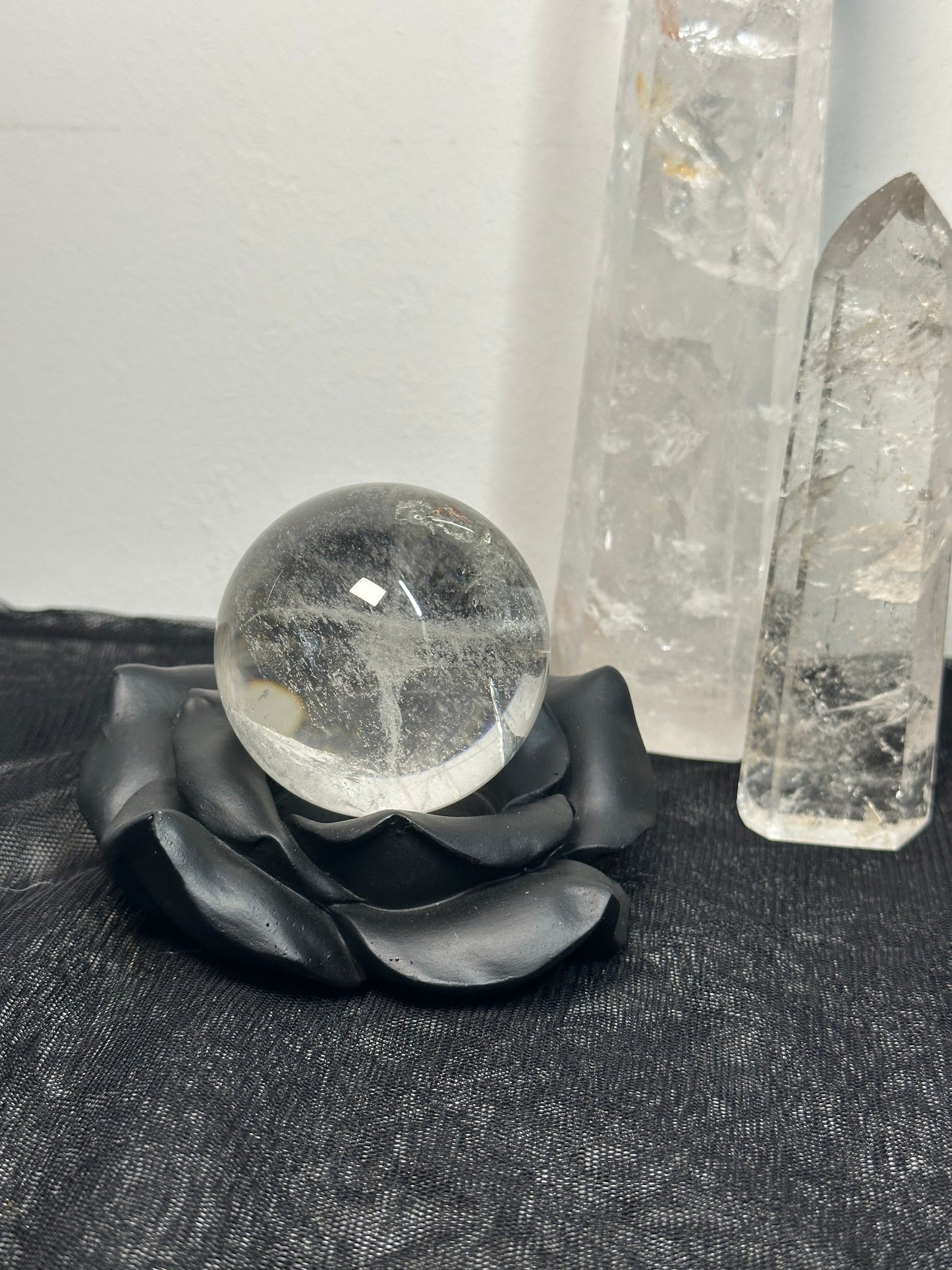 Black Rose Sphere / Tealight Holder