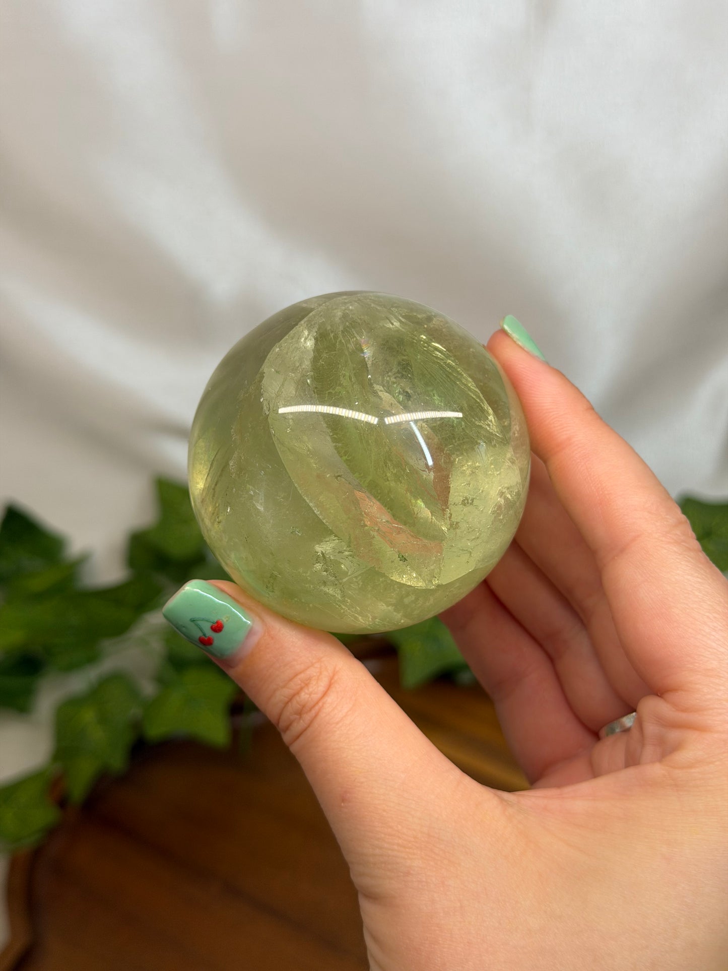 5.7cm Apple Green Fluorite Sphere
