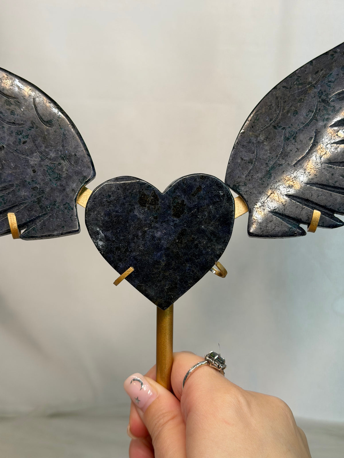 Fluorite X Blue Apatite Heart Wings