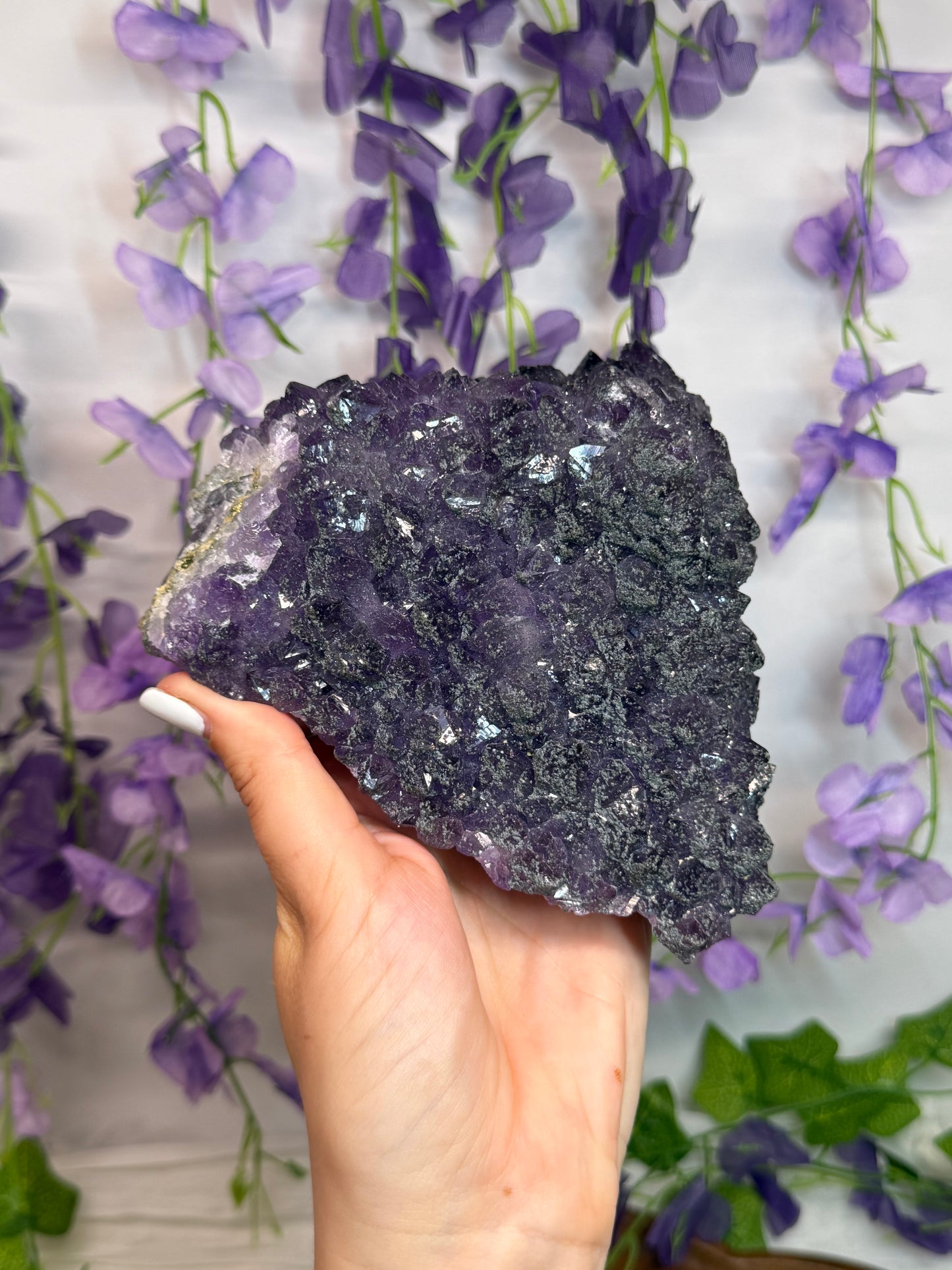 Pyrite Coated Amethyst Cluster