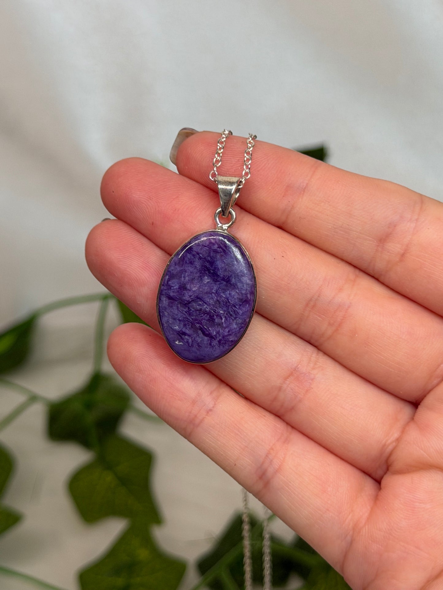 Charoite Pendant (925 Sterling Silver)
