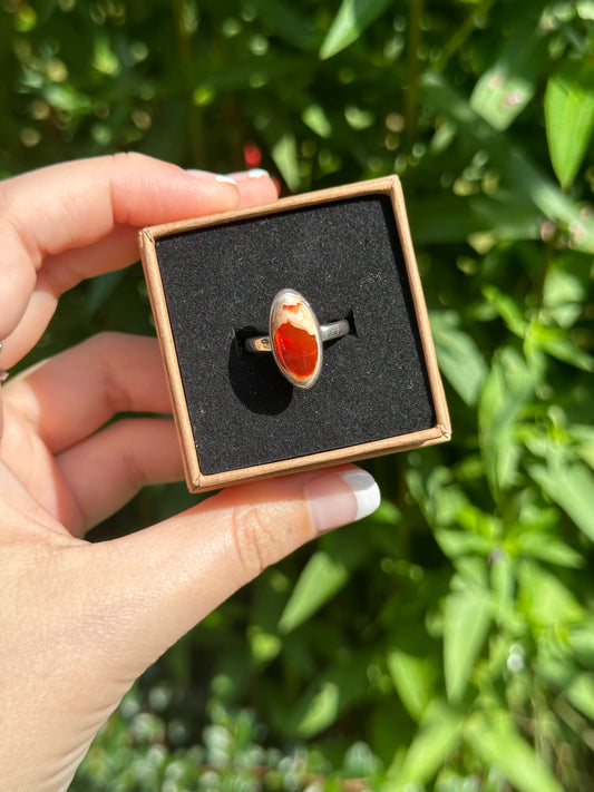 Mexican Fire Opal Ring Size L1/2