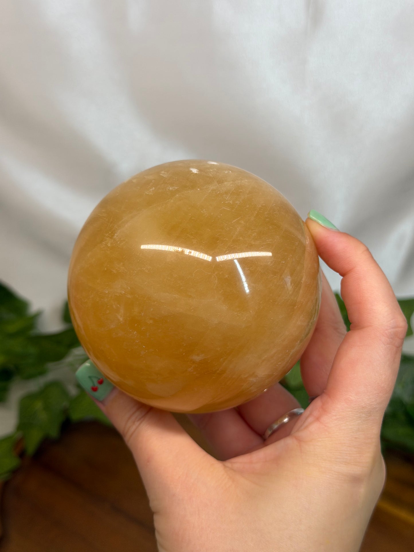 8.5cm Golden Calcite Sphere