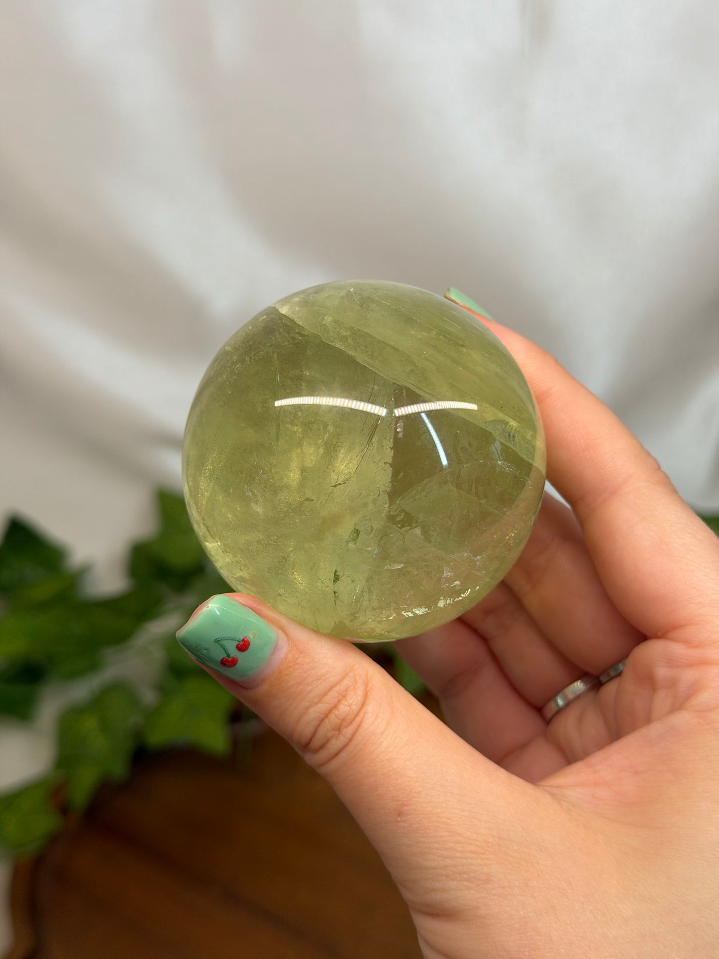 5.7cm Apple Green Fluorite Sphere