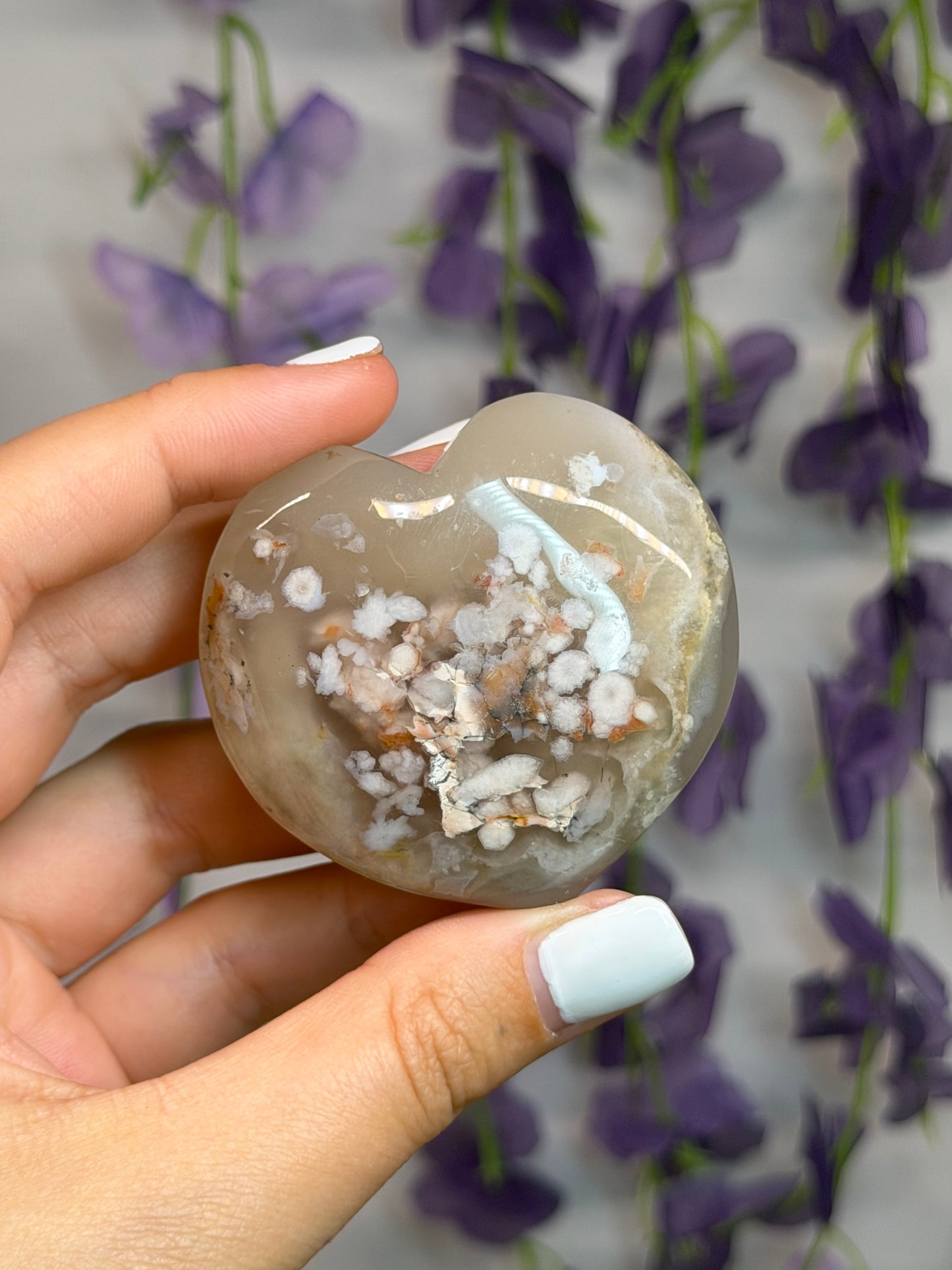 Flower Agate Hearts