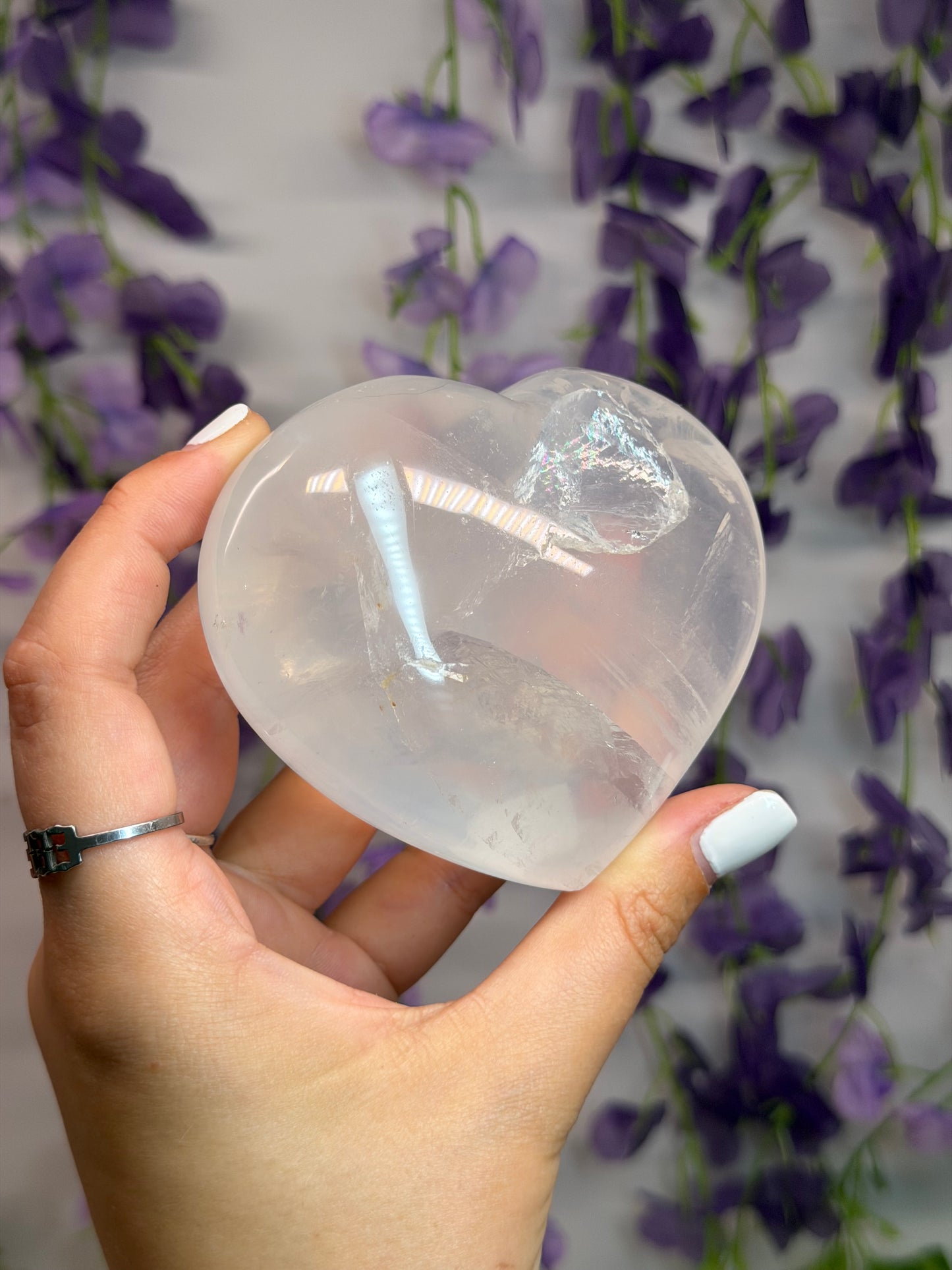 Icy Rose Quartz Heart