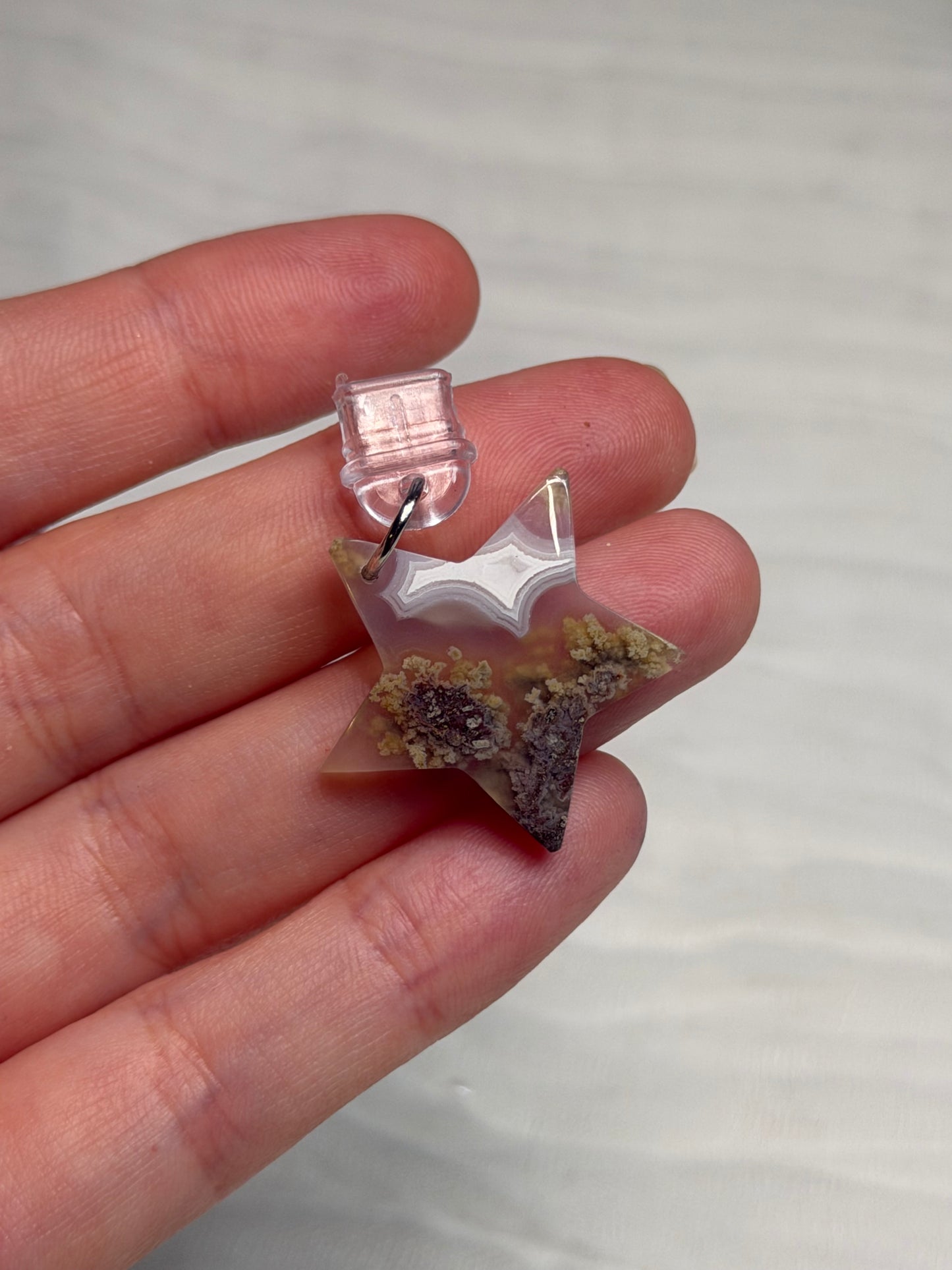 Scenic Moss Agate Star Phone / Kindle Charms (USB-C)