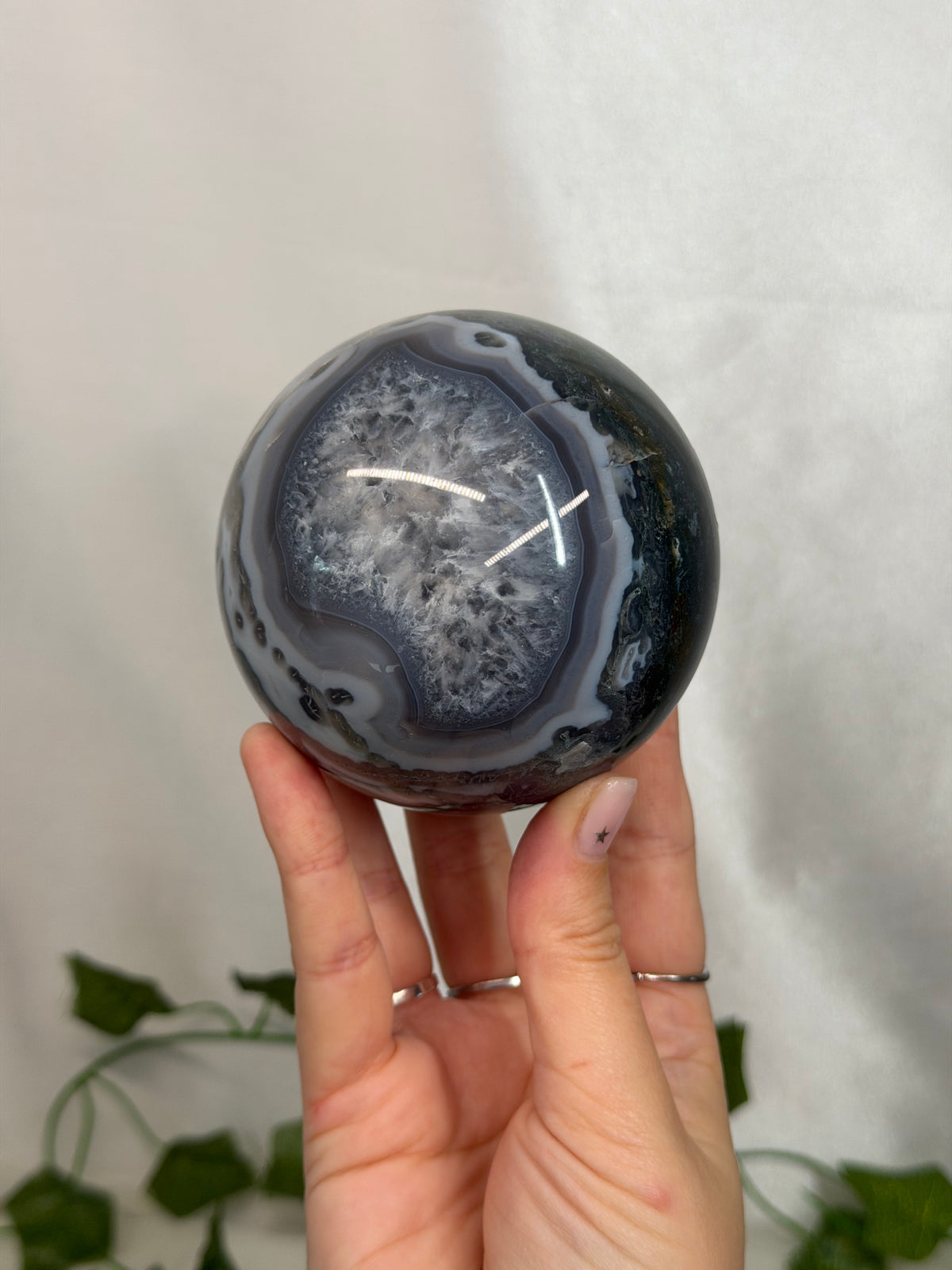 8.2cm Moss Agate Sphere