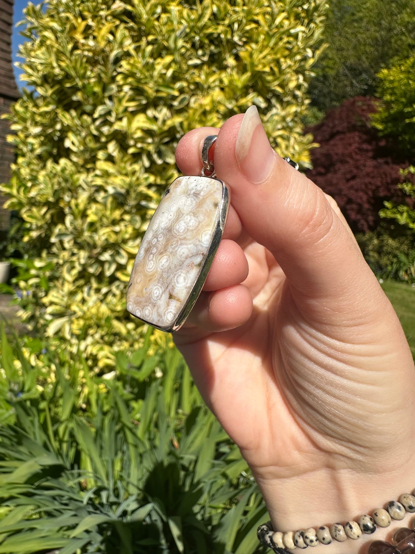 Ocean Jasper Pendant C (925 Sterling Silver)