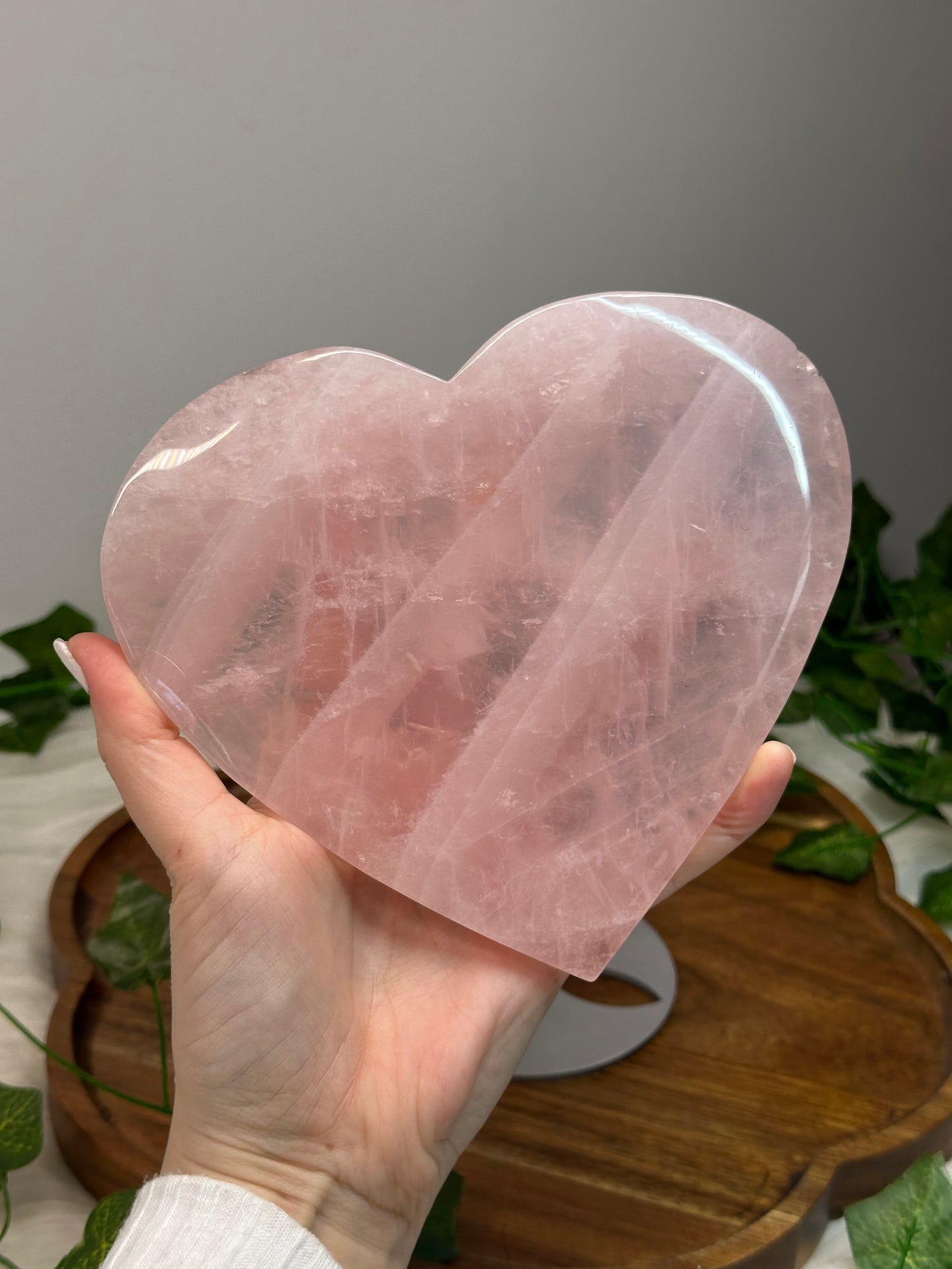 Rose Quartz Heart on a Stand