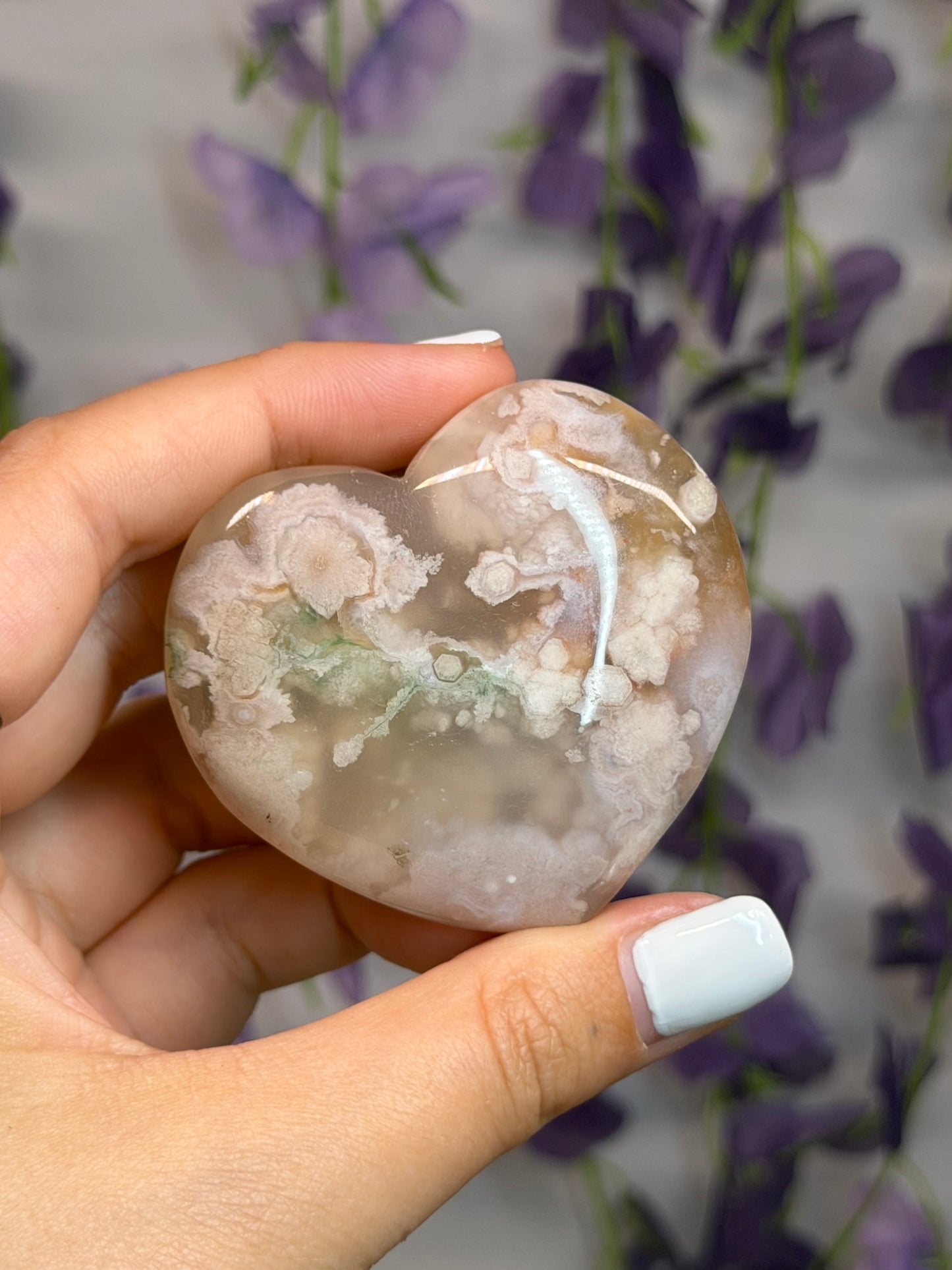 Flower Agate Hearts