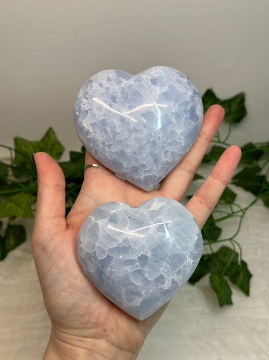 Blue Calcite Hearts