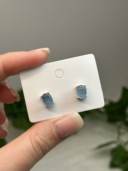 Aquamarine Studs (925 Sterling Silver)