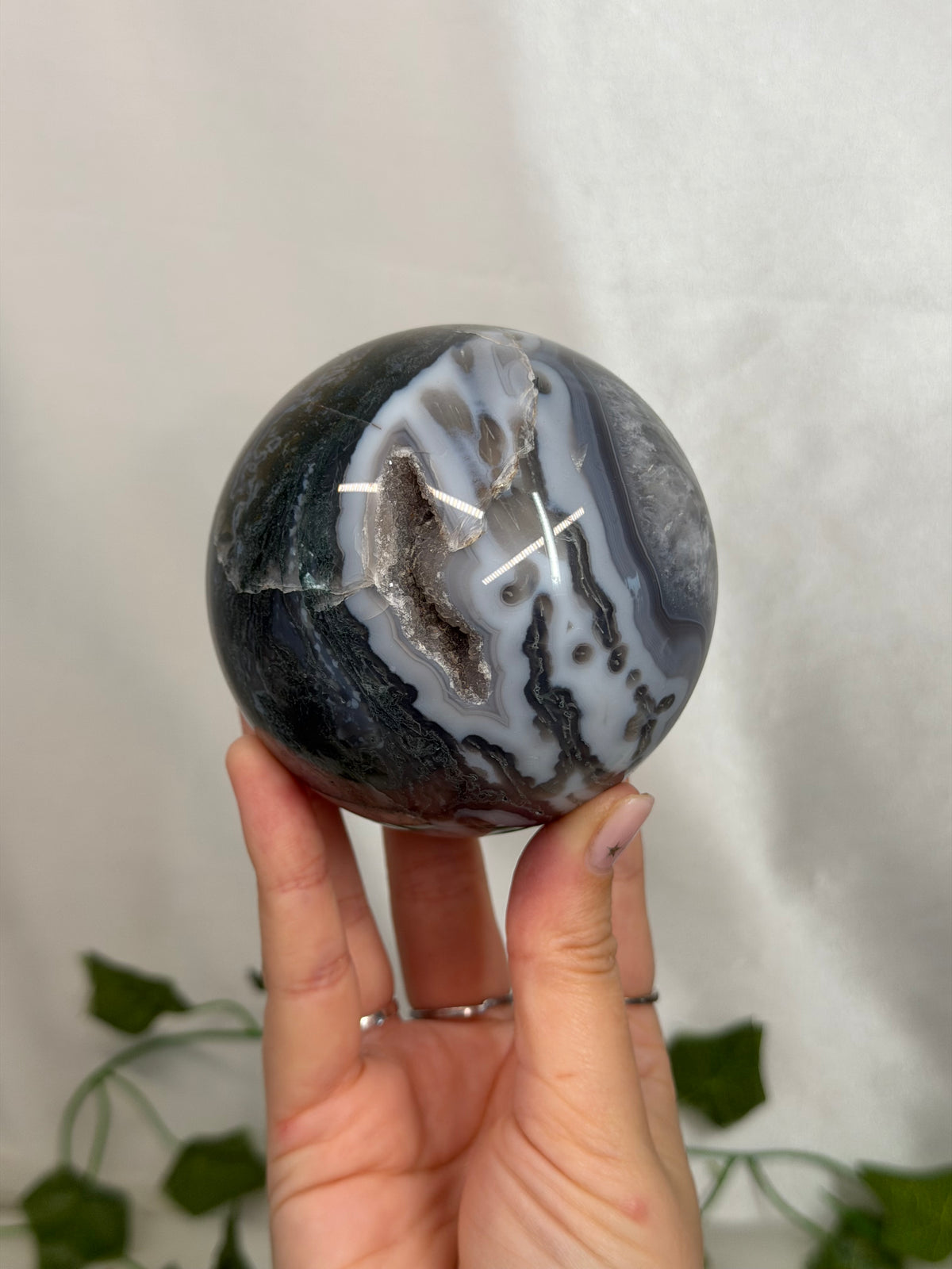8.2cm Moss Agate Sphere