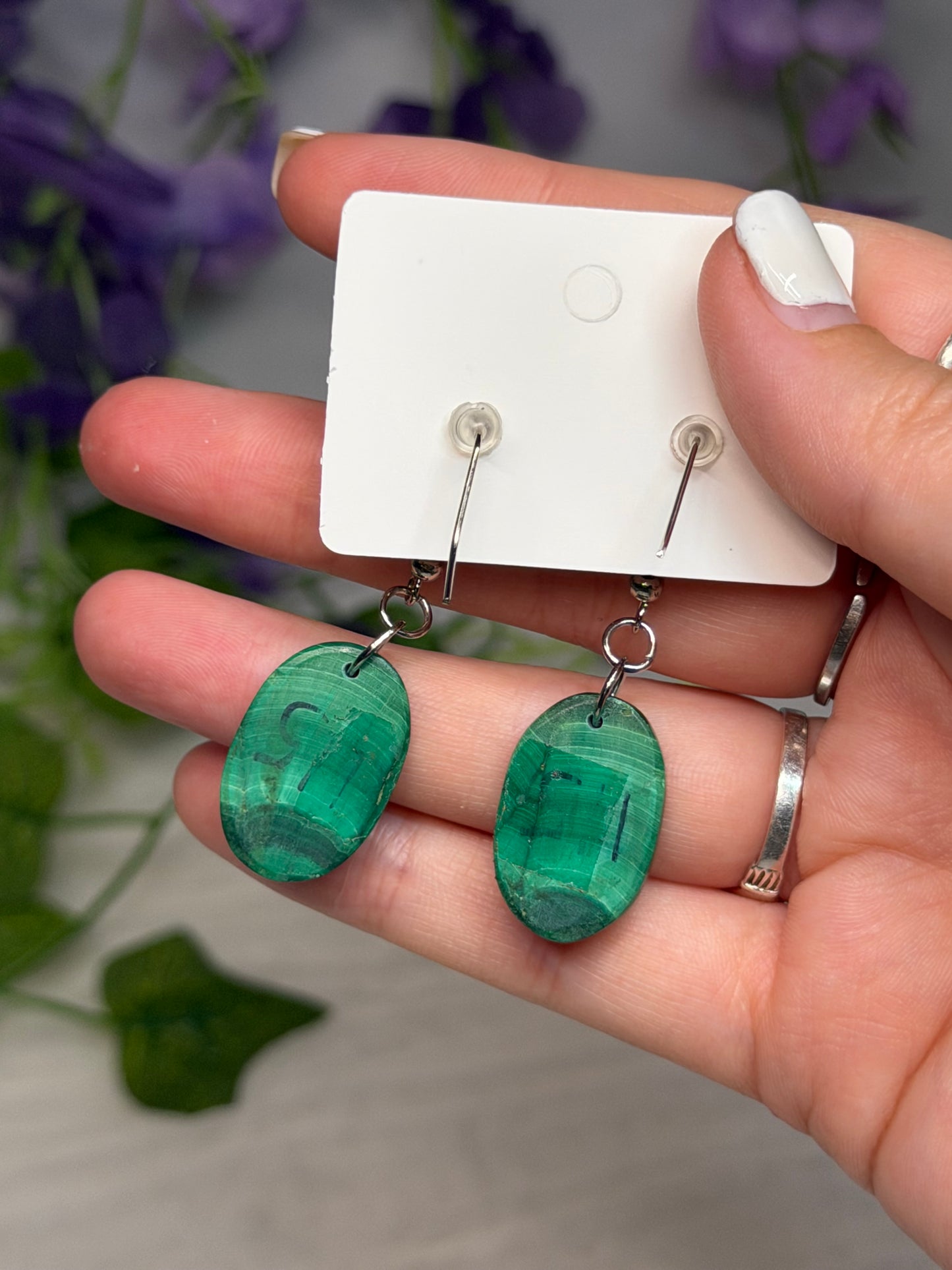 *Imperfect Malachite Earrings B