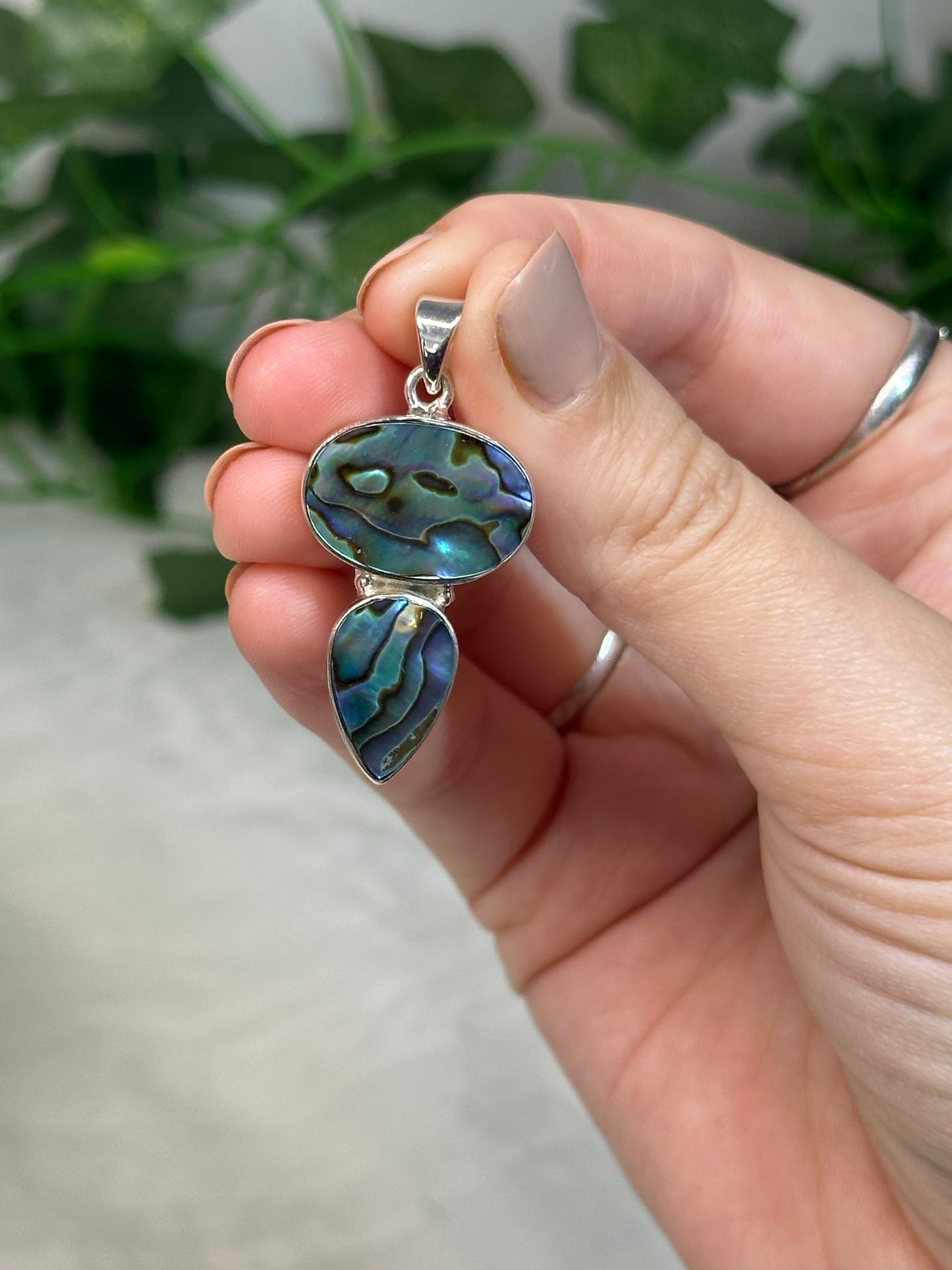 Double Abalone Pendant (925 Sterling Silver)