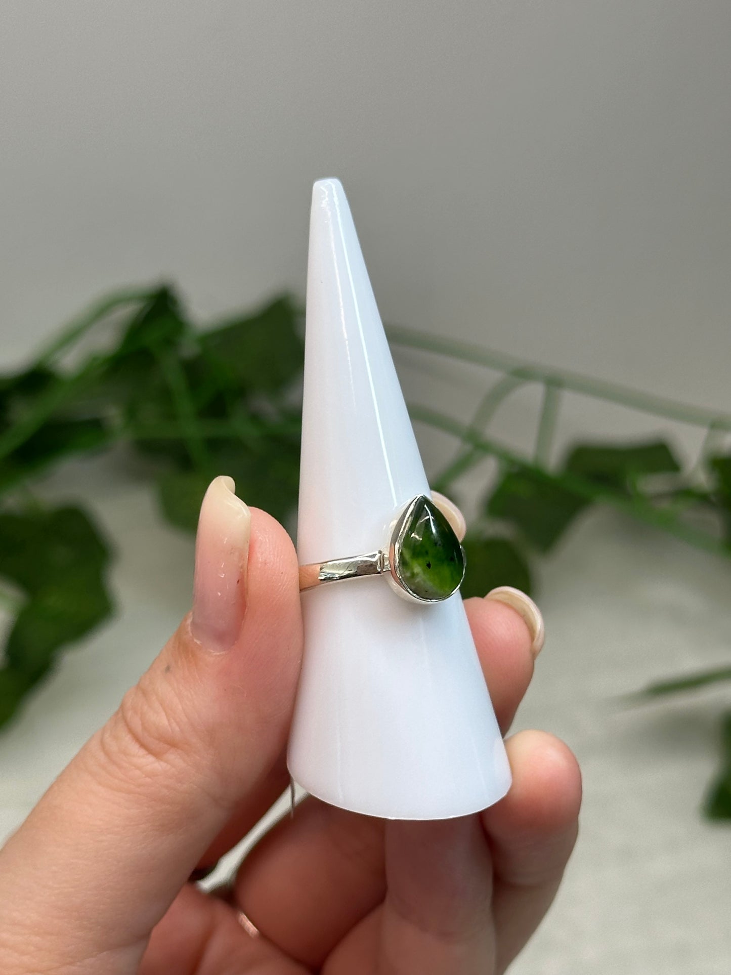 Chrome Chalcedony Ring Size O1/2 (925 Sterling Silver)