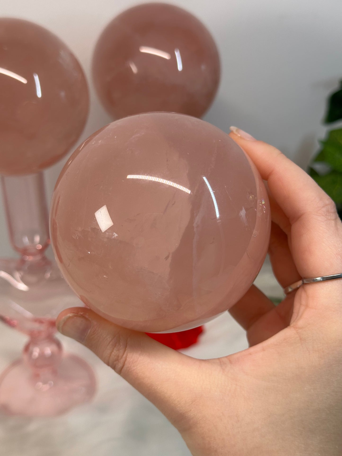 Big Rose Quartz Spheres