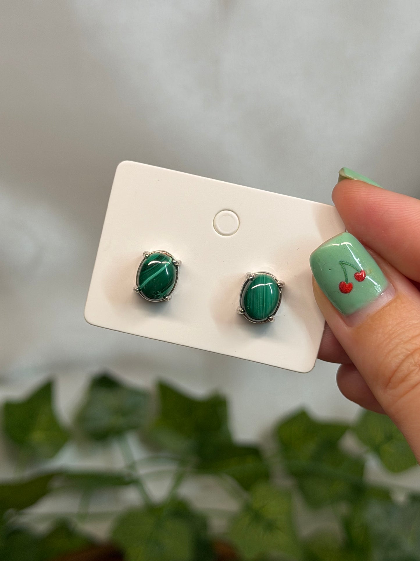 Malachite Studs (925 sterling silver posts)