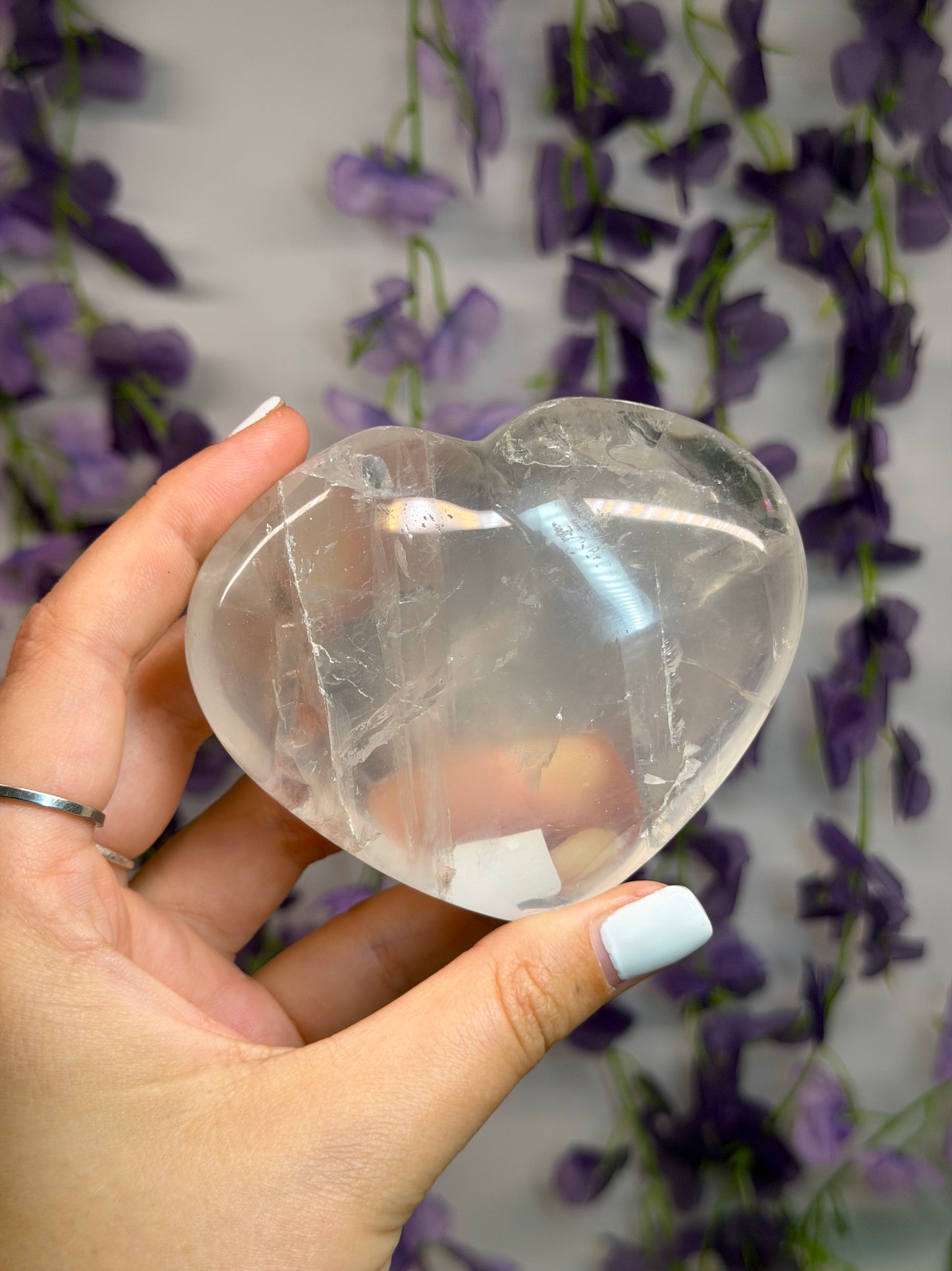 Icy Rose Quartz Heart