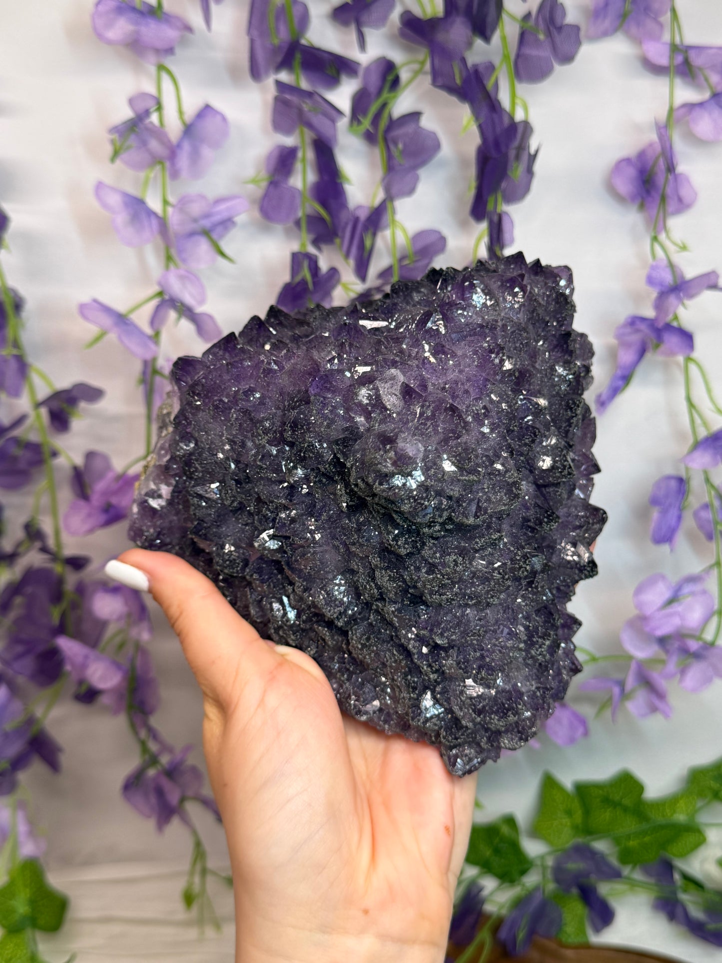 Pyrite Coated Amethyst Cluster