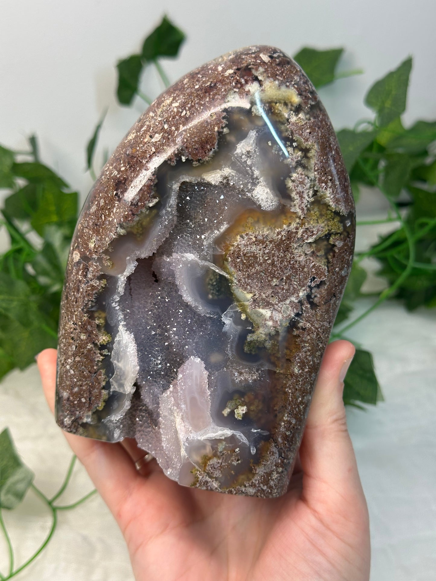 Scenic Moss Agate X Amethyst Freeform
