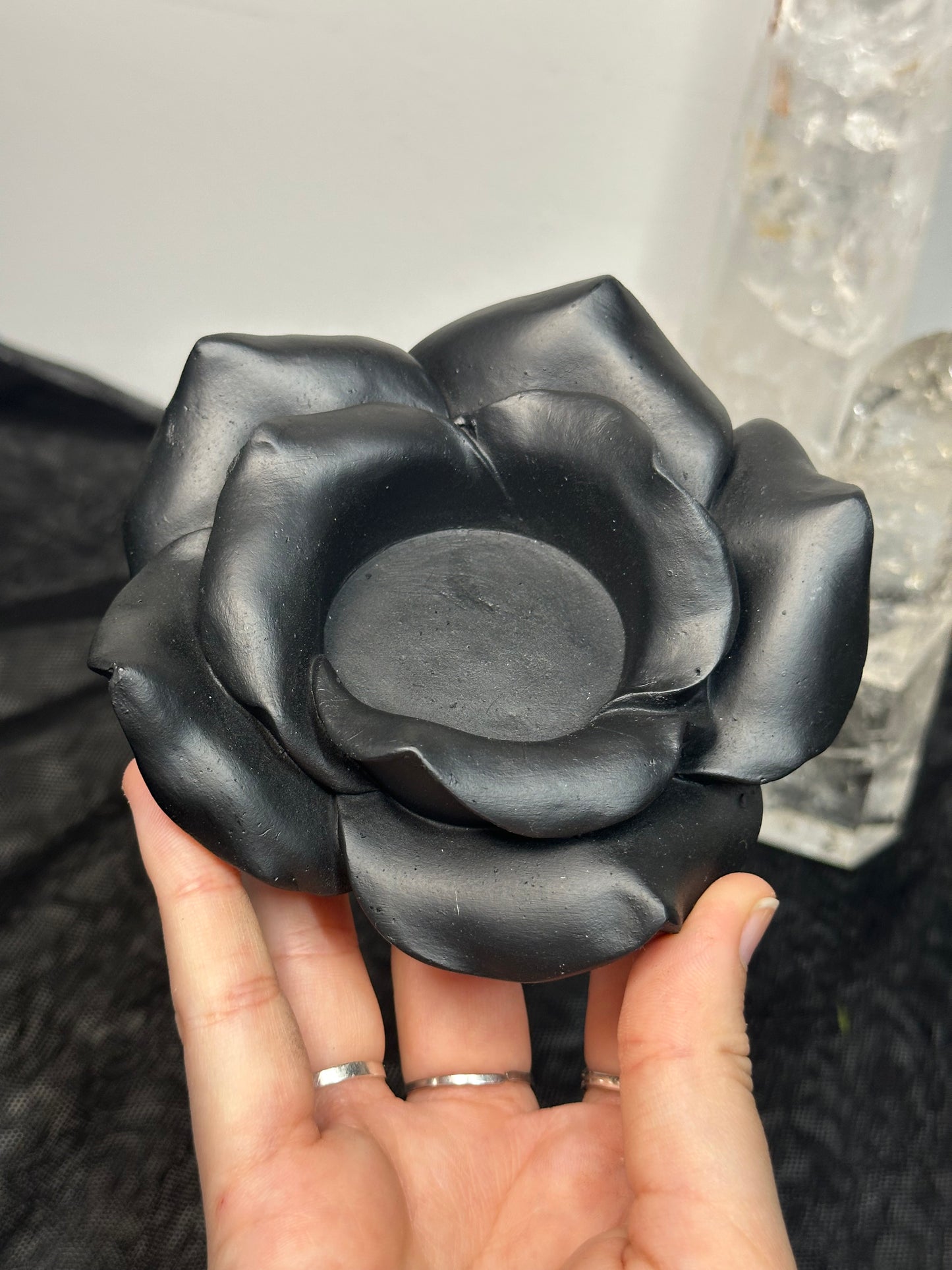 Black Rose Sphere / Tealight Holder