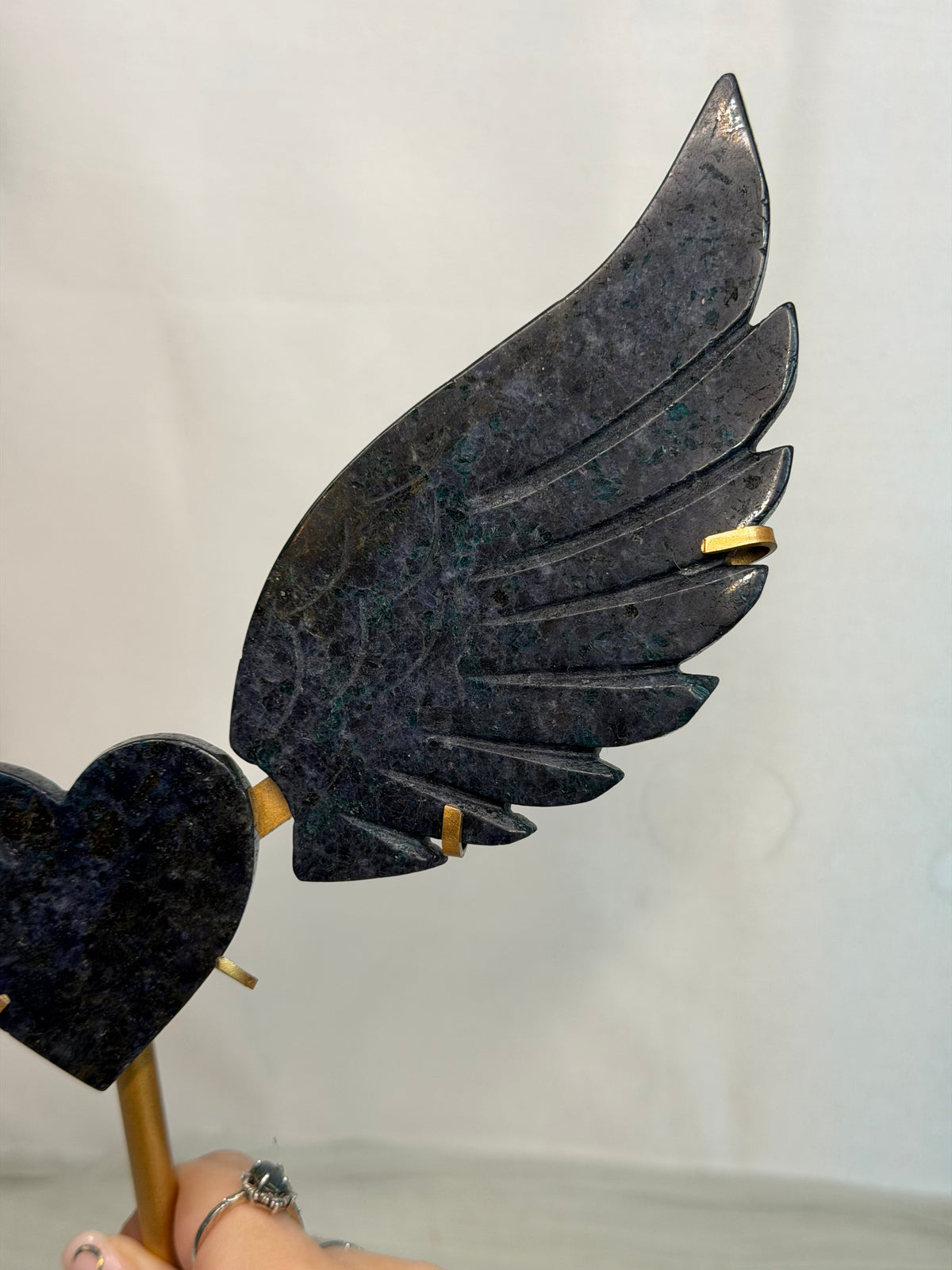 Fluorite X Blue Apatite Heart Wings