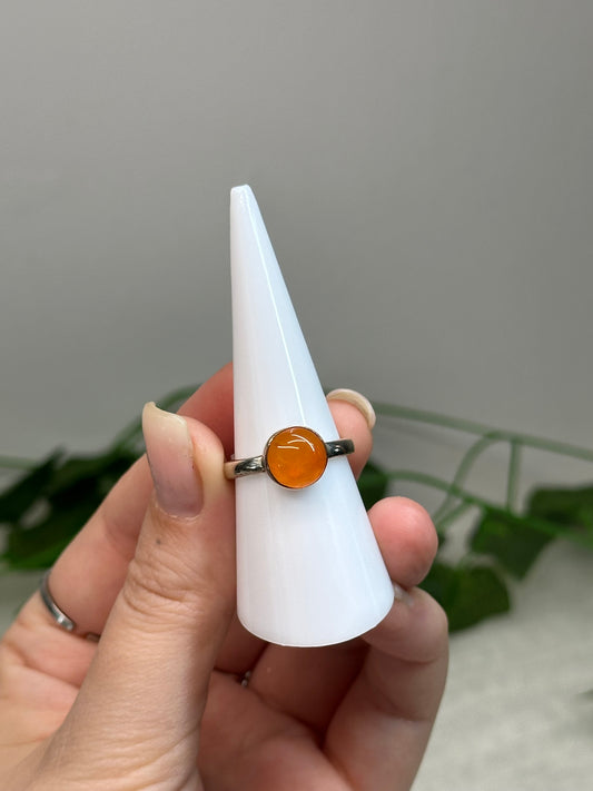 Carnelian Ring Size O (925 Sterling Silver)