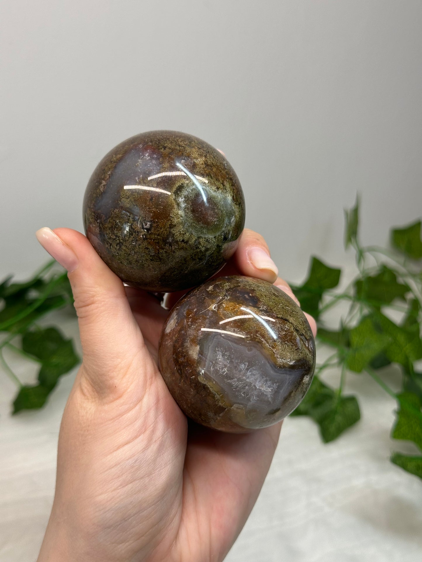 Scenic Moss Agate Sphere