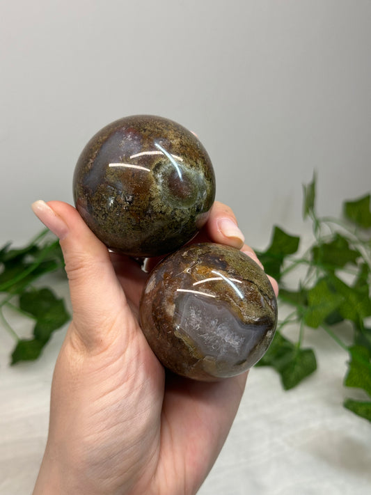 Scenic Moss Agate Sphere
