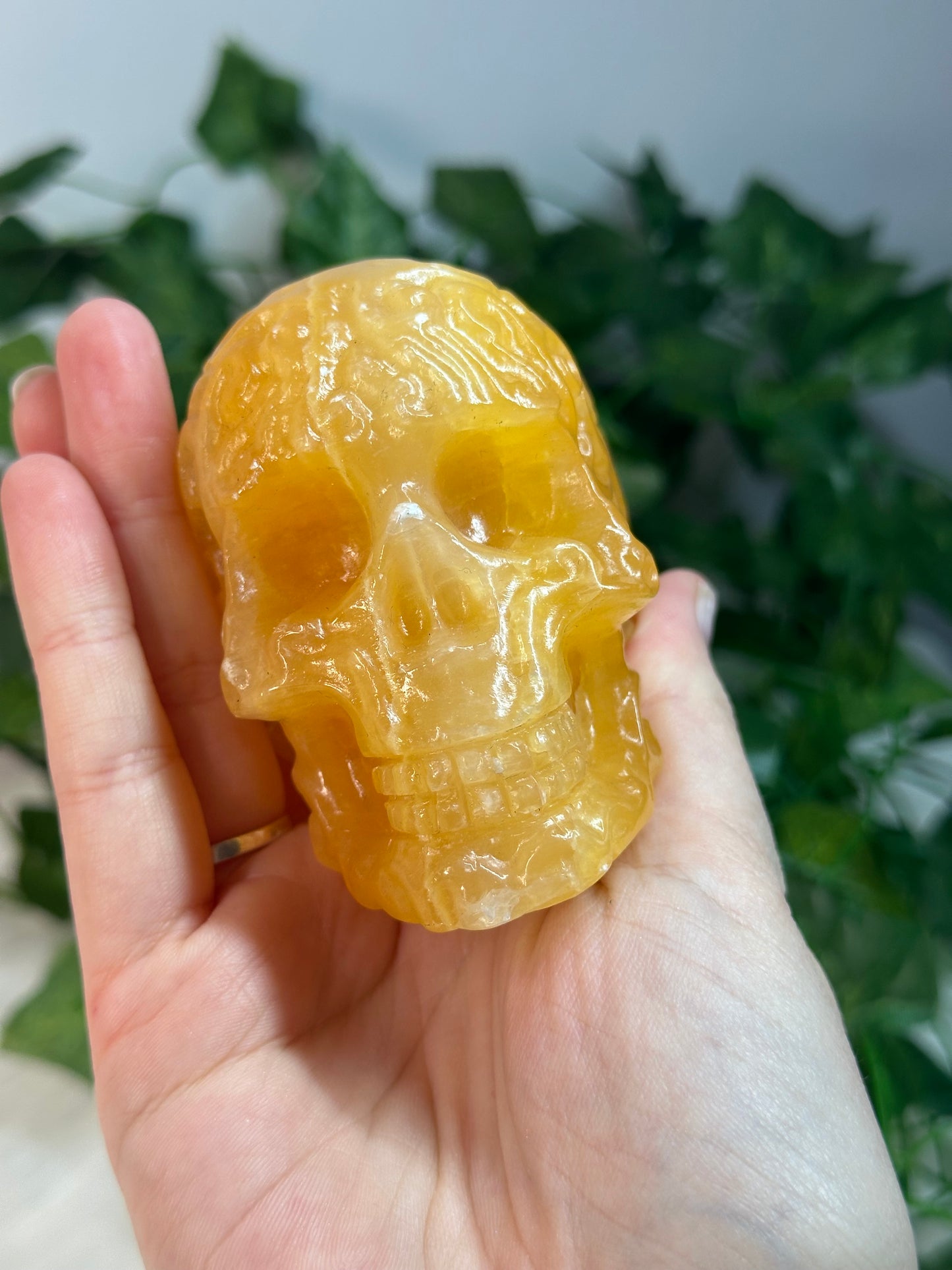 Orange Calcite Skull