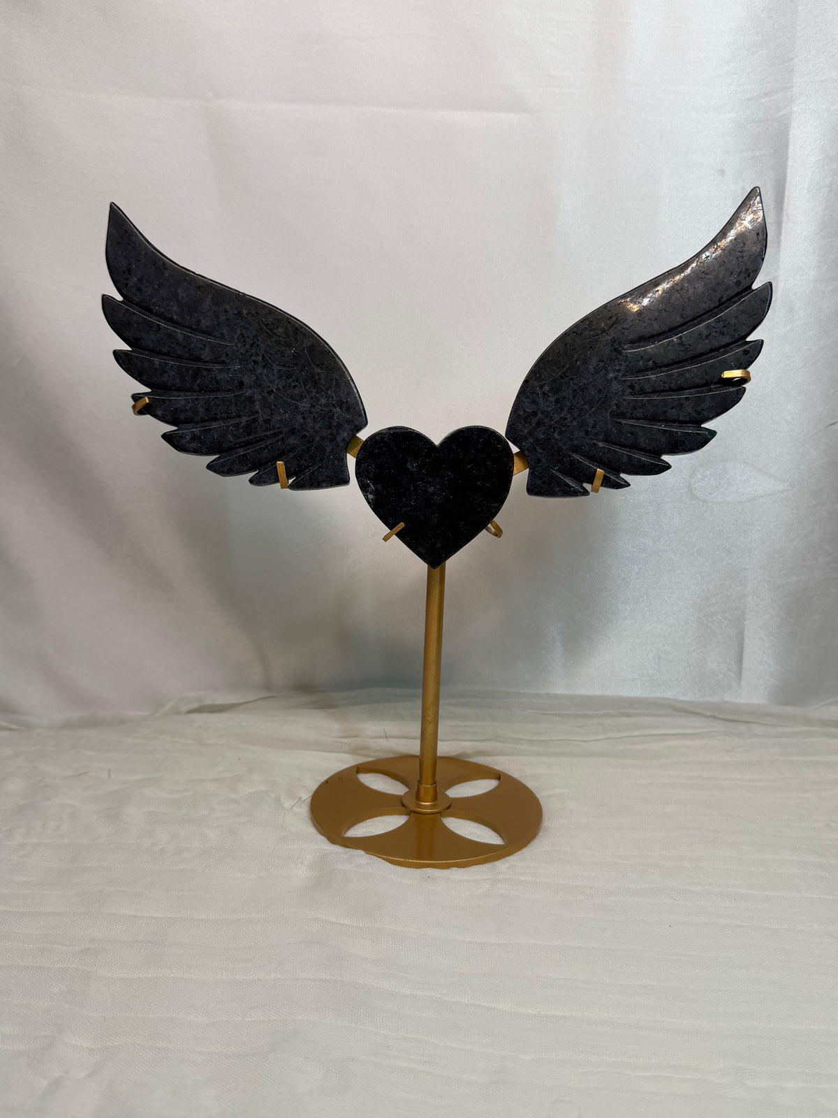 Fluorite X Blue Apatite Heart Wings