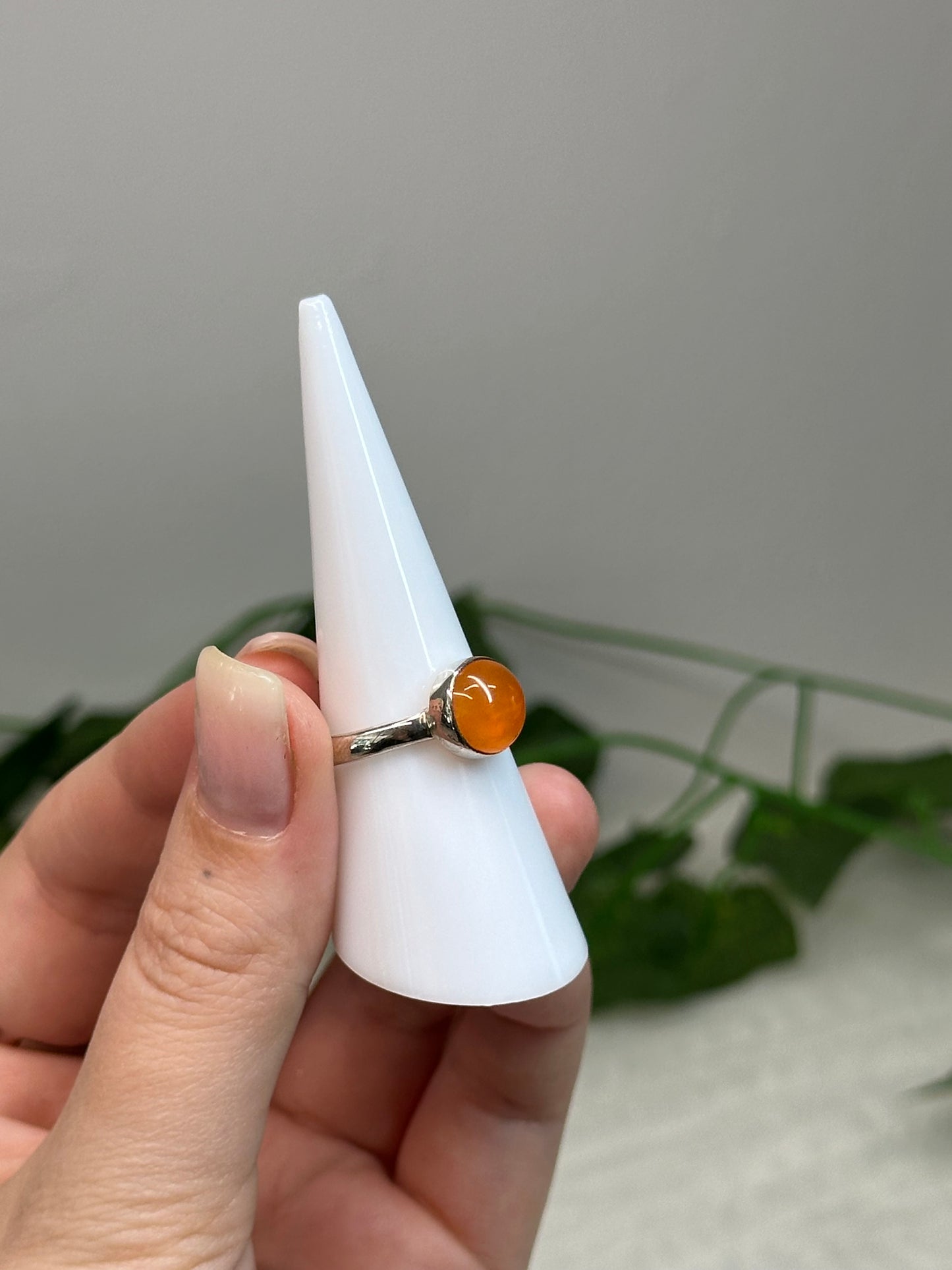 Carnelian Ring Size O (925 Sterling Silver)