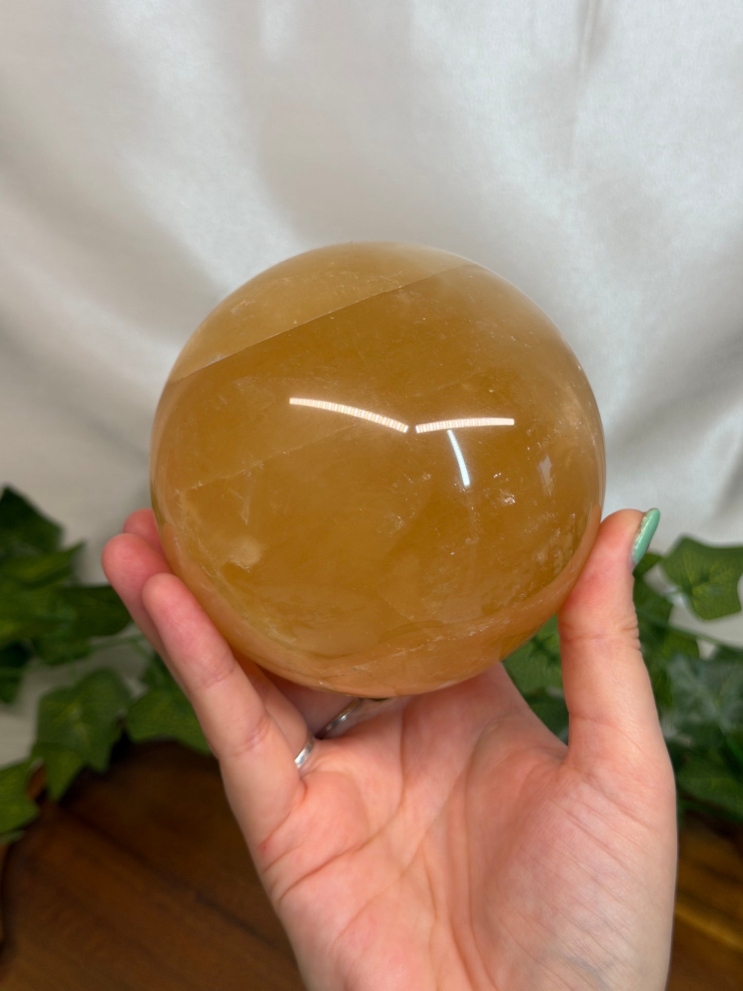 10cm Golden Calcite Sphere