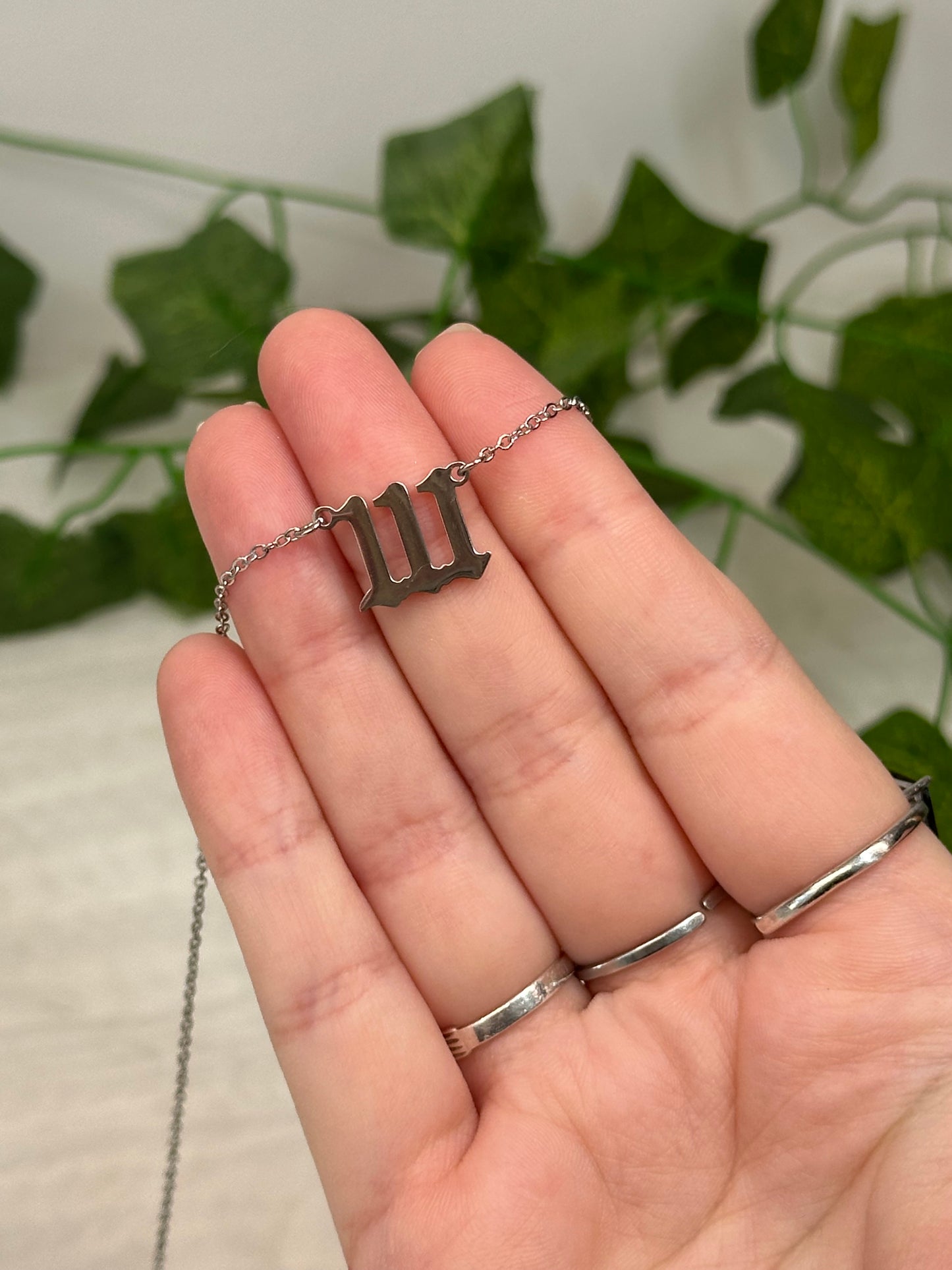 Angel Number Necklace (Stainless Steel)