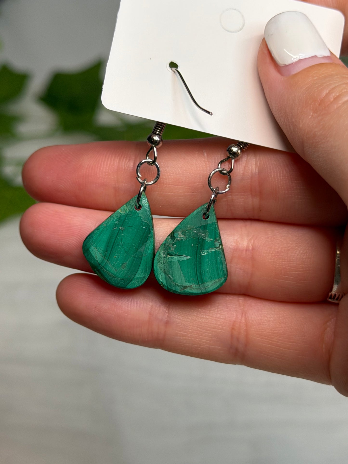 *Imperfect Malachite Earrings A