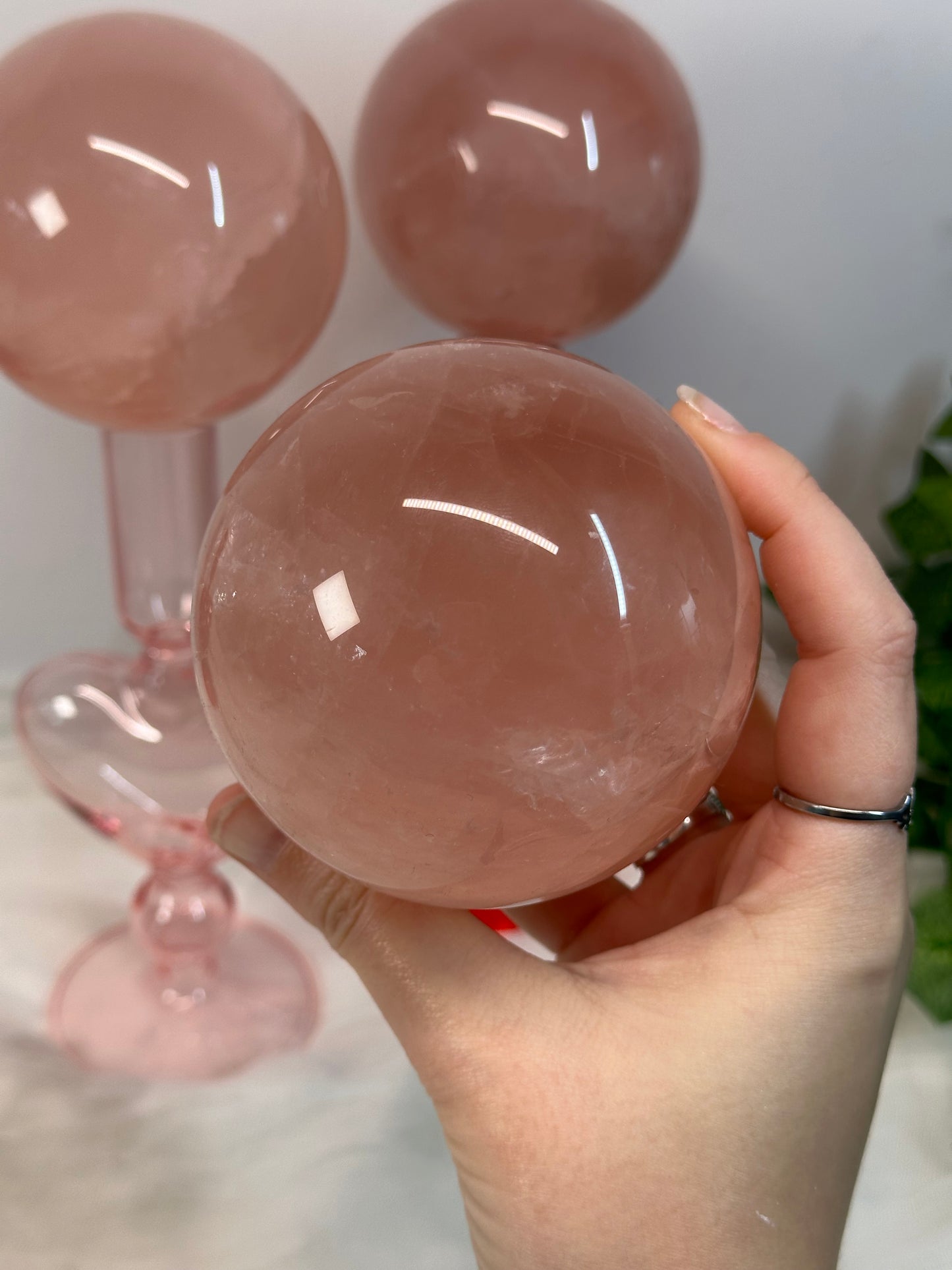 Big Rose Quartz Spheres