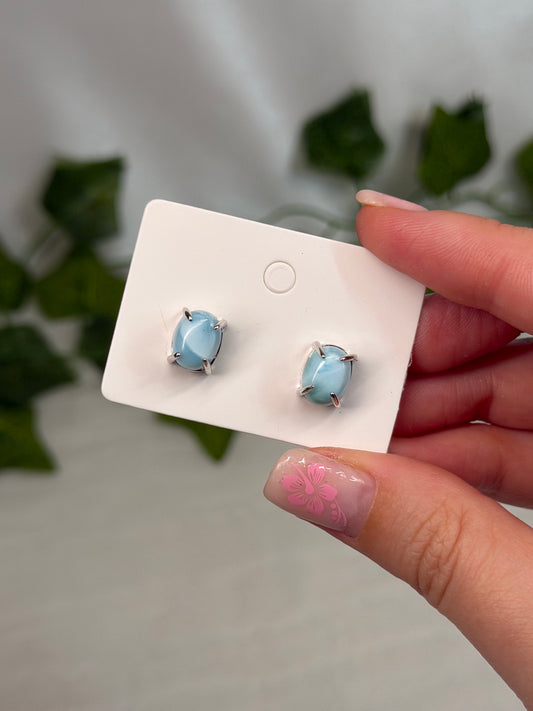 Larimar Studs (925 sterling Silver)