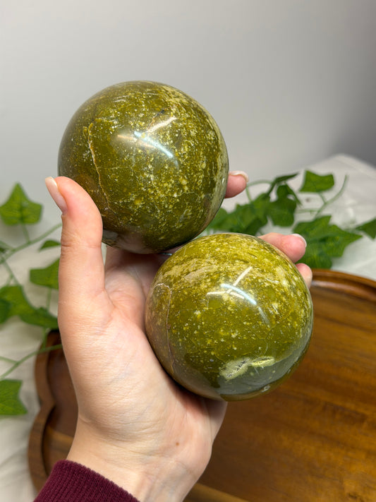 Big Green Opal Spheres