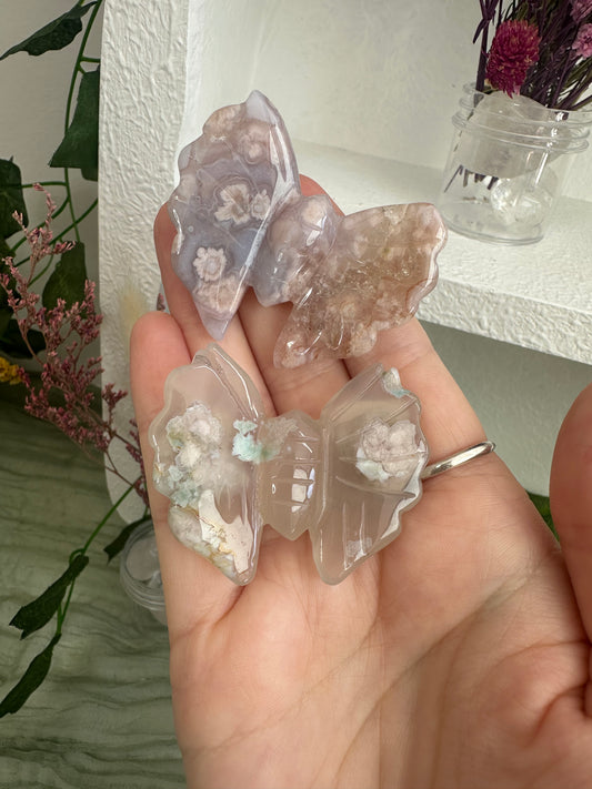 Flower Agate Butterflies
