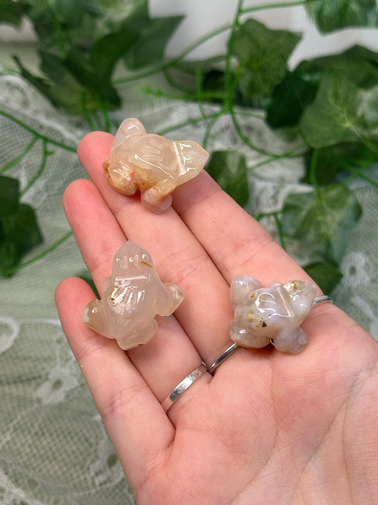 Flower Agate Frogs