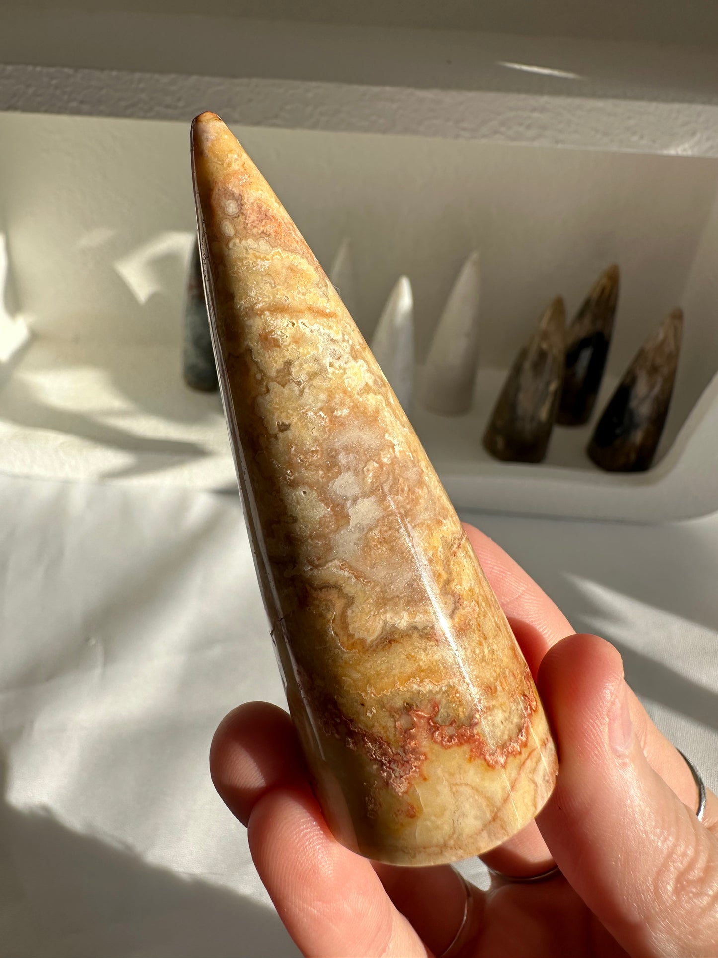 Crazy Lace Agate Ring Stand