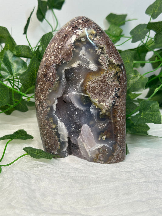 Scenic Moss Agate X Amethyst Freeform