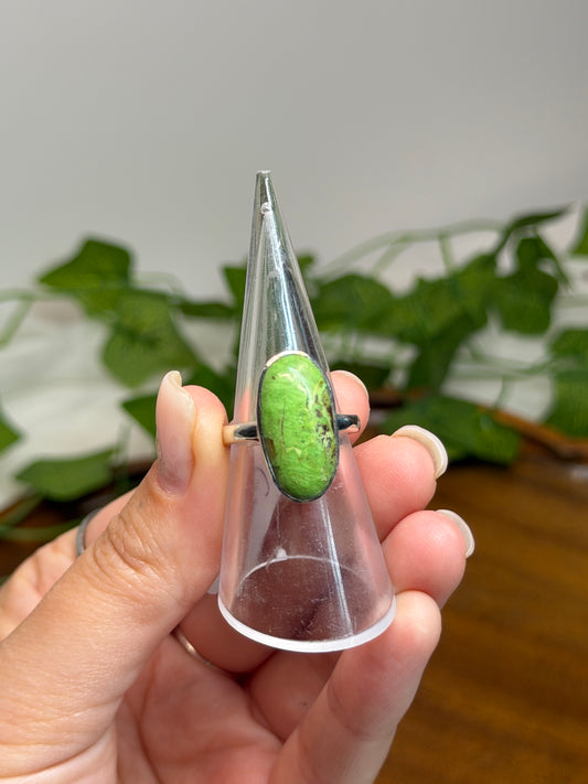 Gaspeite Ring Size N1/2 (925 Sterling Silver)